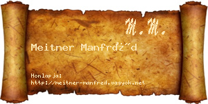 Meitner Manfréd névjegykártya